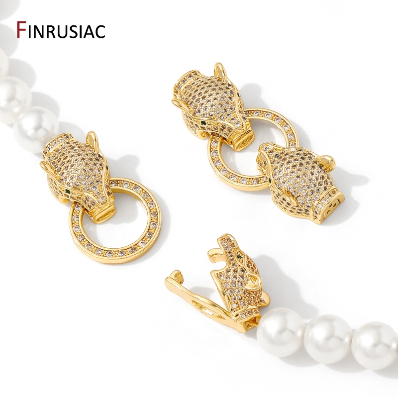 Pearl Necklace - Złote (18K) pozłacane mosiężne zapięcia z