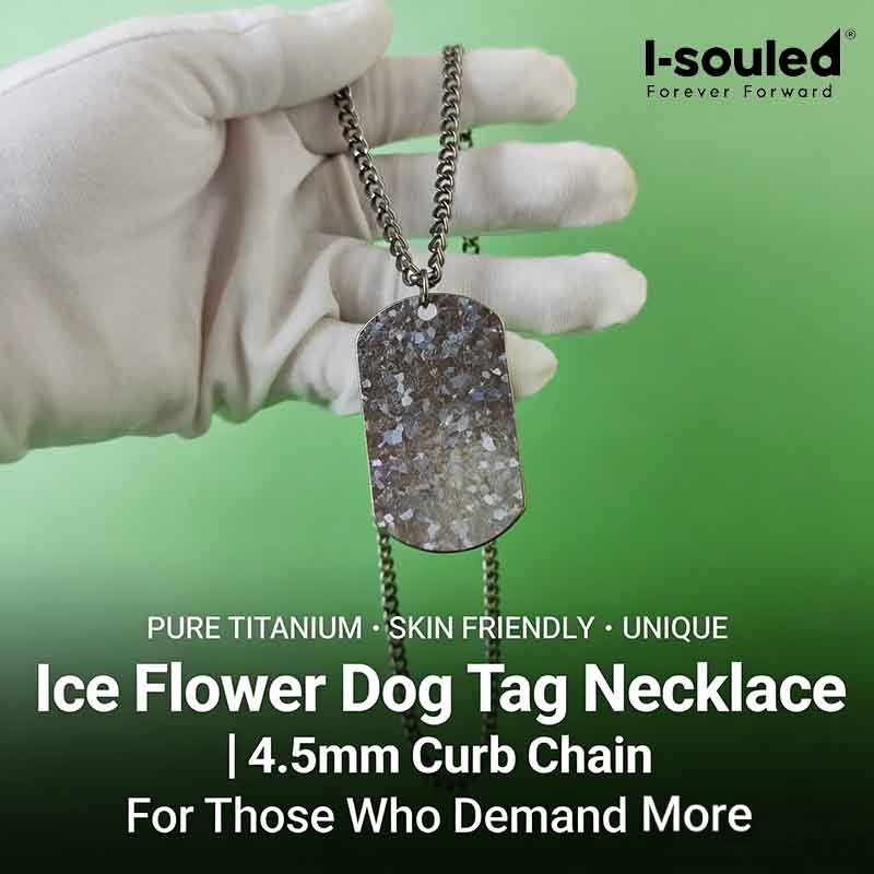 Mens Dog Tag Necklace - Naszyjnik z czystego tytanu, łańcuszek typu