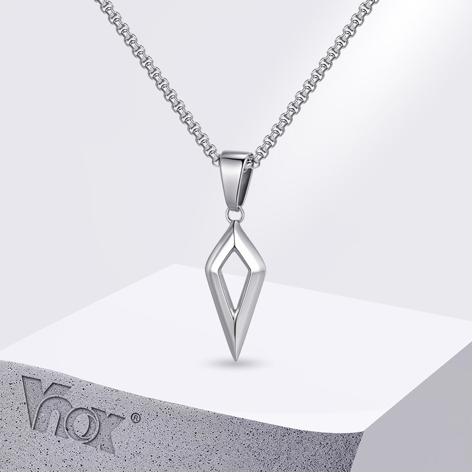 Mens Dog Tag Necklace - Vnox Naszyjniki z pionowym prętem ze
