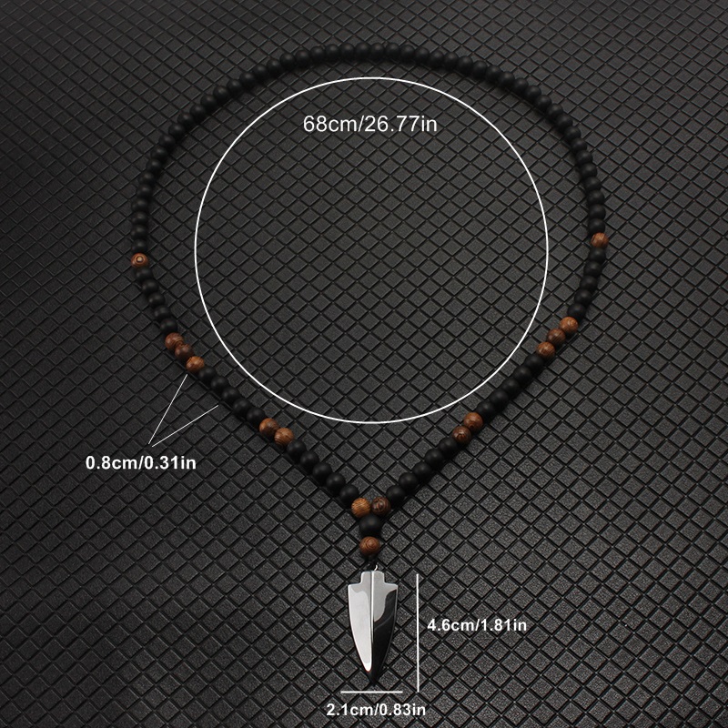 8mm Matowe czarne drewniane ok – Mens Dog Tag Necklace recenzja i cena