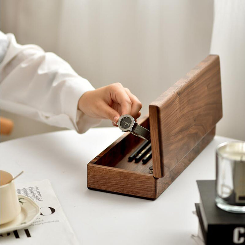 Pudełko na biurko z drewna orz – Jewelry Watches Box recenzja i cena