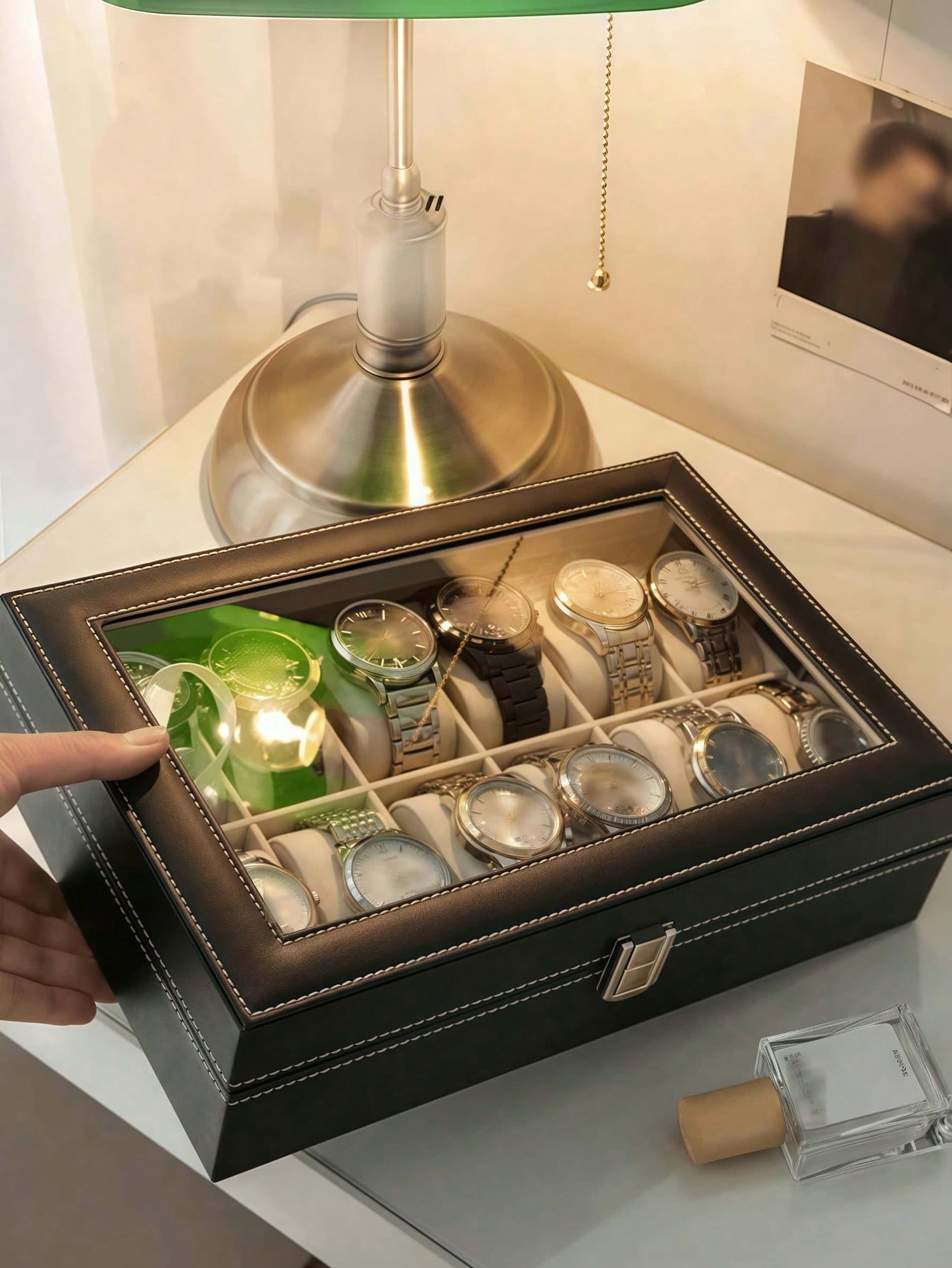 Skórzane pudełko na zegarki z  – Jewelry Watches Box recenzja i cena