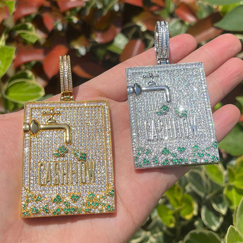 Hip Hop 3A+ CZ Stone Paved Bli – Mens Dog Tag Necklace recenzja i cena