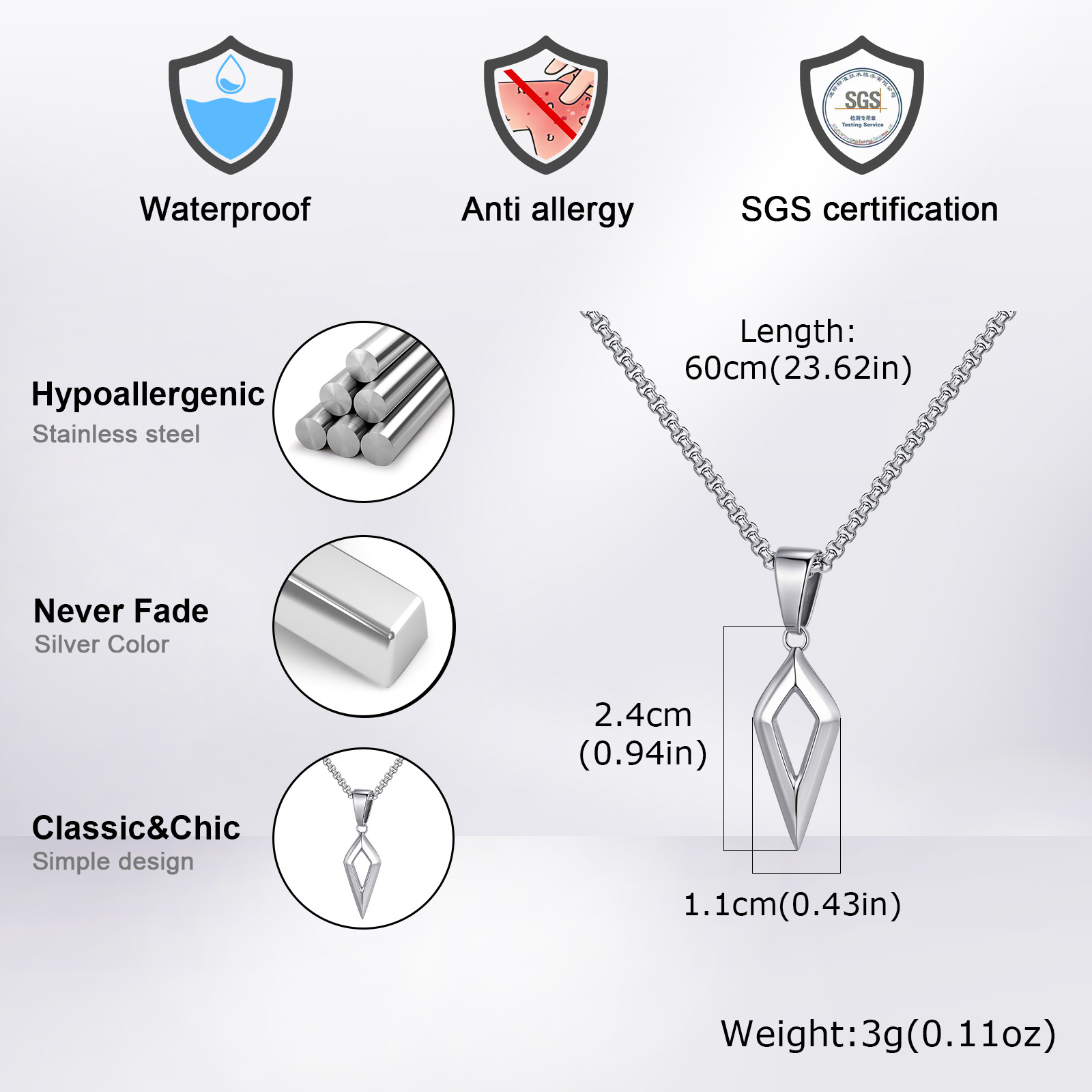 Vnox Naszyjniki z pionowym prę – Mens Dog Tag Necklace recenzja i cena